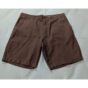 Goodfellow & Co Every Wear Linen Blend Shorts 36W 9" Inseam Preppy Casual Brown